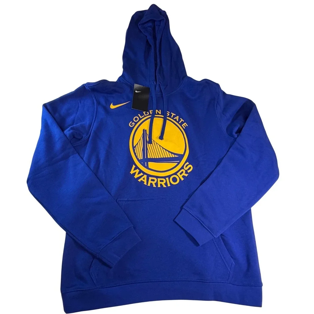 Nike Golden State Warriors Hoodie Mens Large‎ Blue NBA Pullover NEW WITH TAGS J8
